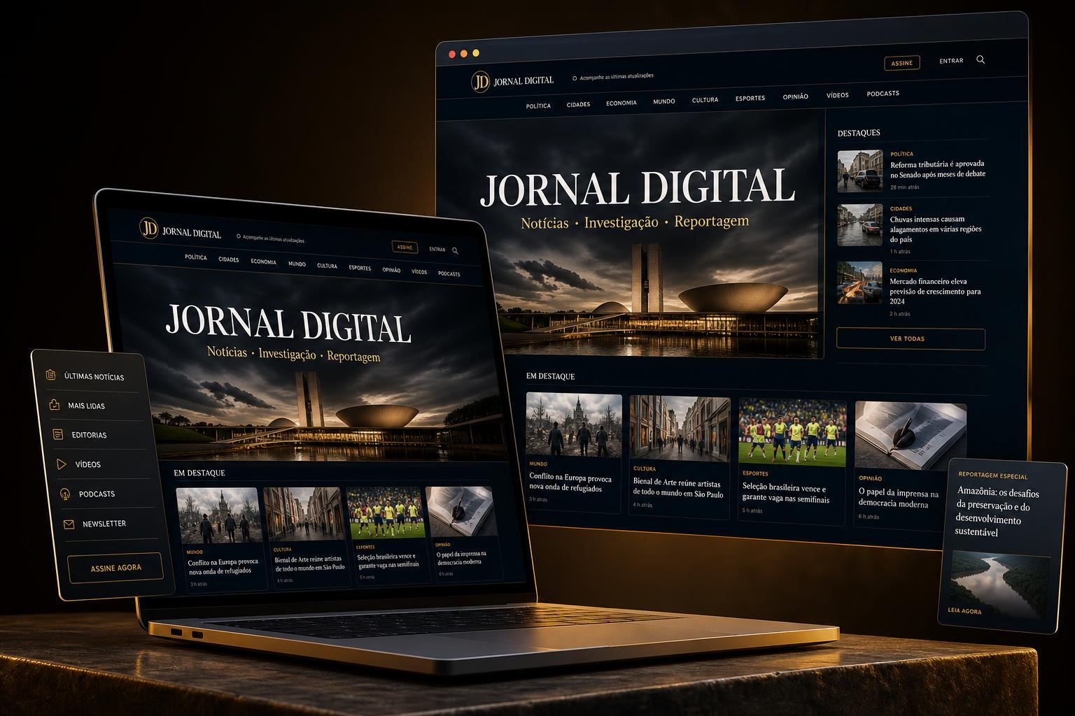 Site de jornalismo profissional oferecido ao filiado AJISP